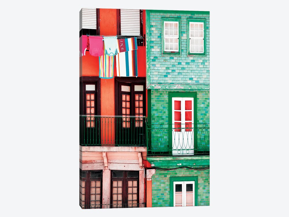 Colourful Facades in Porto 1-piece Canvas Art Print