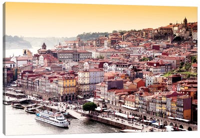 Ribeira View at Sunset - Porto Canvas Art Print - Porto