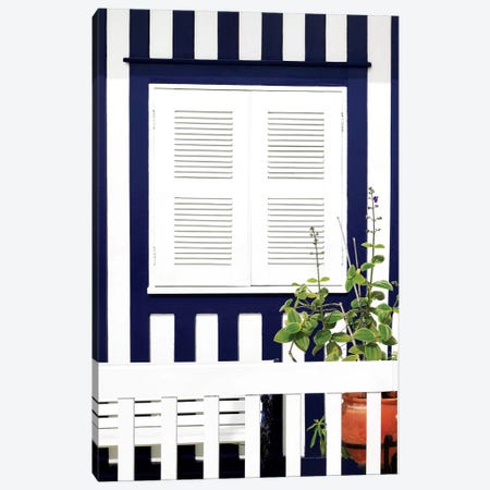 House Facade with Midnight Blue Stripes Canvas Print #PHD619} by Philippe Hugonnard Canvas Art Print