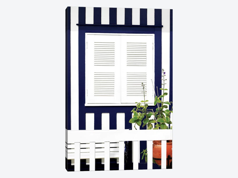 House Facade with Midnight Blue Stripes by Philippe Hugonnard 1-piece Canvas Wall Art