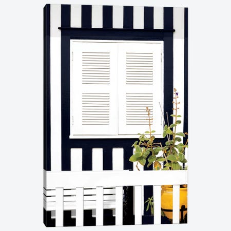 House Facade with Navy Blue Stripes Canvas Print #PHD620} by Philippe Hugonnard Canvas Art
