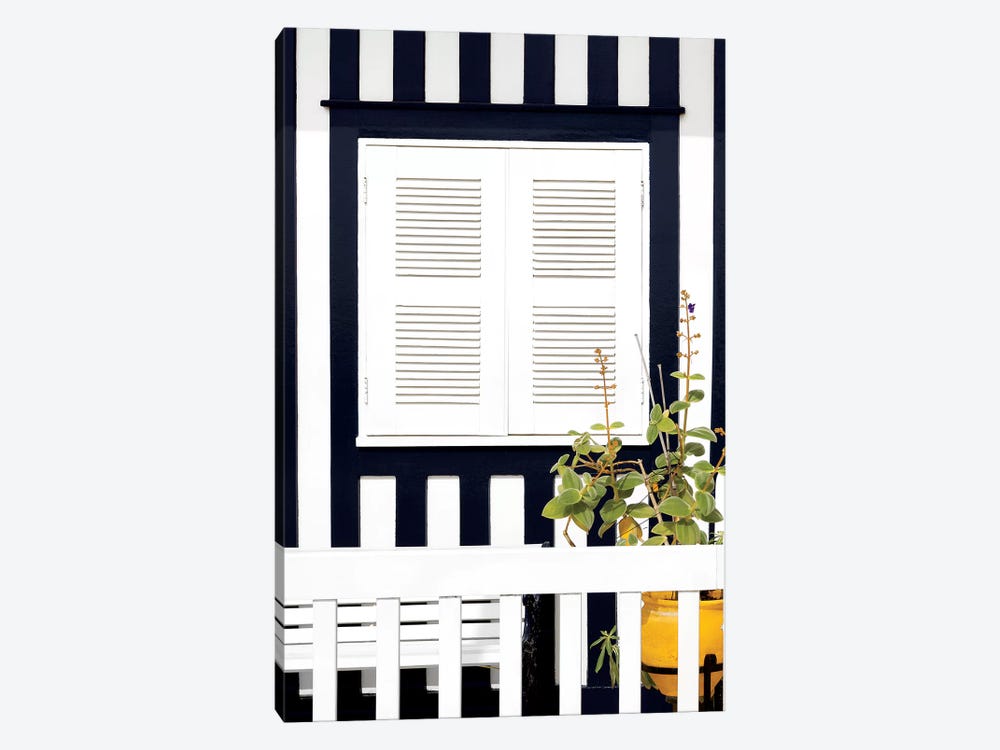 House Facade with Navy Blue Stripes by Philippe Hugonnard 1-piece Canvas Wall Art