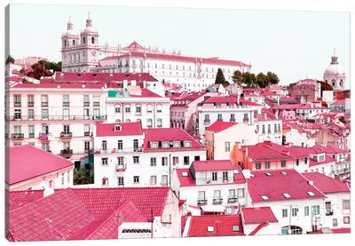 Incredible Lisbon Pink Canvas Art Print - Portugal Art