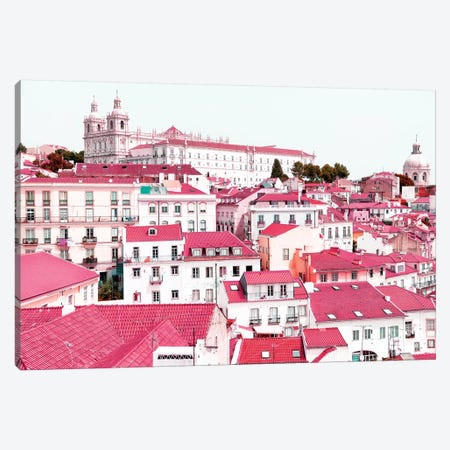Incredible Lisbon Pink Canvas Print #PHD624} by Philippe Hugonnard Canvas Art Print