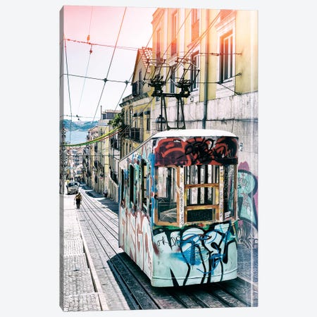 Lisbon Tram Graffiti Canvas Print #PHD625} by Philippe Hugonnard Art Print