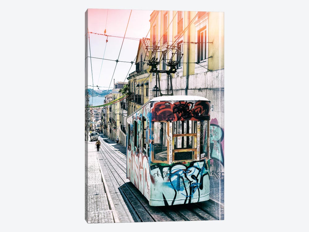 Lisbon Tram Graffiti 1-piece Canvas Print