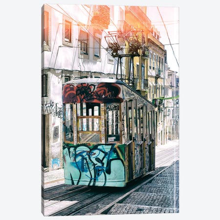 Lisbon Bica Tram Graffiti Canvas Print #PHD626} by Philippe Hugonnard Canvas Print