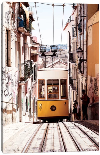 Bica Yellow Tram Canvas Art Print - Portugal Art