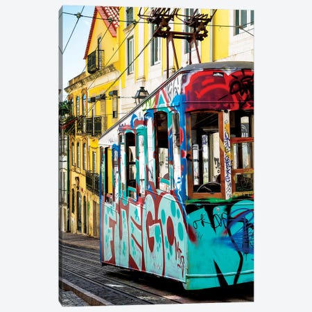 Graffiti Tramway Lisbon Canvas Print #PHD628} by Philippe Hugonnard Canvas Wall Art