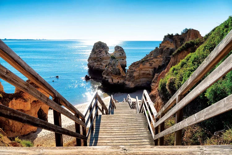 Wooden Stairs to Praia do Camilo Beach