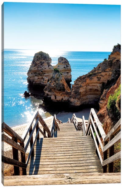 Stairs to the Beach Canvas Art Print - Portugal Art