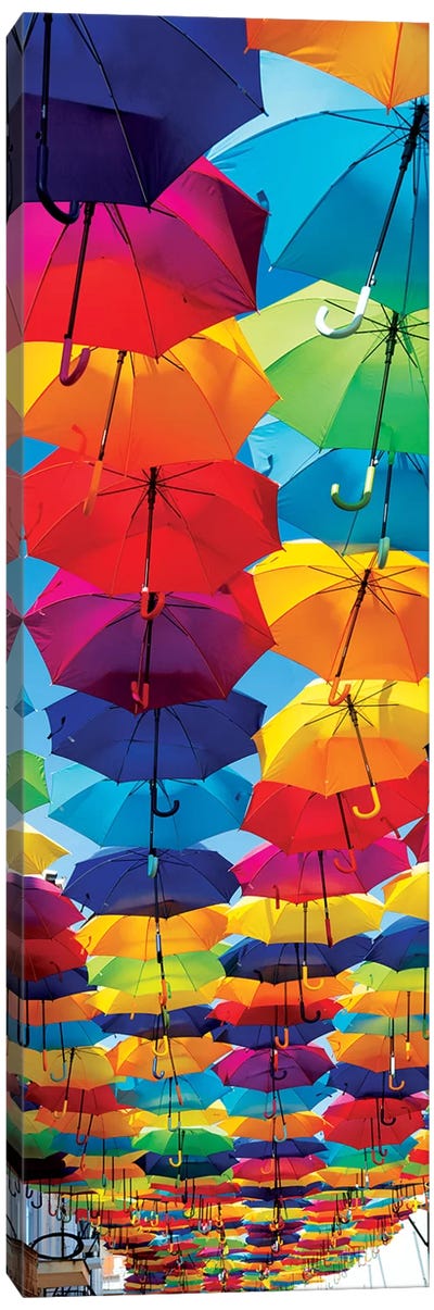 Colourful Umbrellas Canvas Art Print - Welcome to Portugal