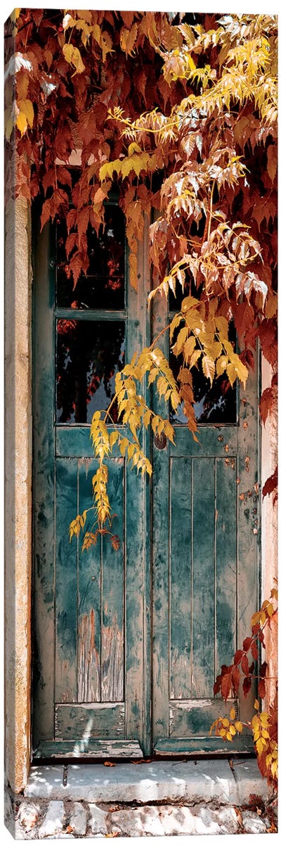 Old Door with Fall Colors Canvas Art Print - Portugal Art