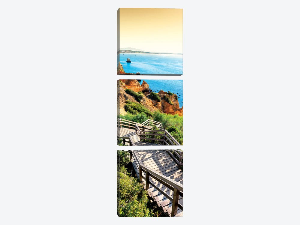 Stairs to Camilo Beach at Sunset by Philippe Hugonnard 3-piece Canvas Artwork