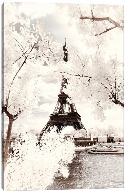 Majesty Eiffel Canvas Art Print - Paris Winter White Collection