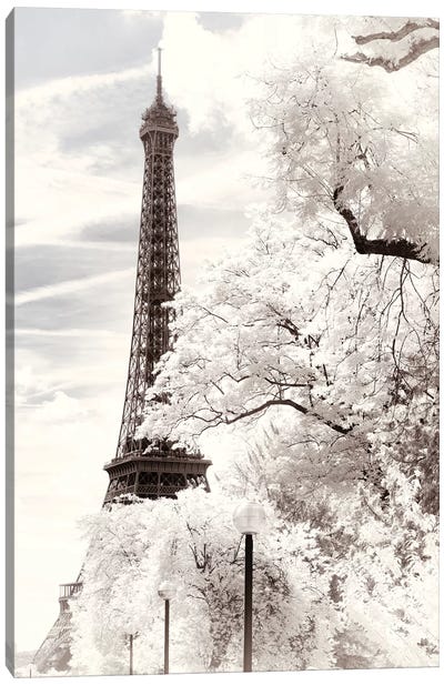 The Eiffel Tower Canvas Art Print - Paris Winter White Collection