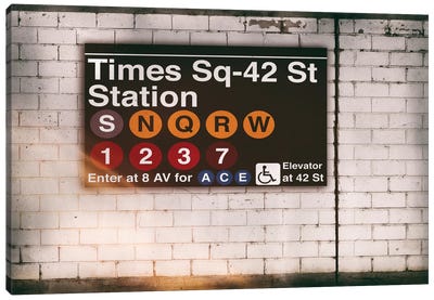 Subway Times Square - 42 St Station Canvas Art Print - Signs