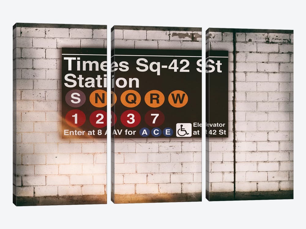 Subway Times Square - 42 St Station by Philippe Hugonnard 3-piece Canvas Print
