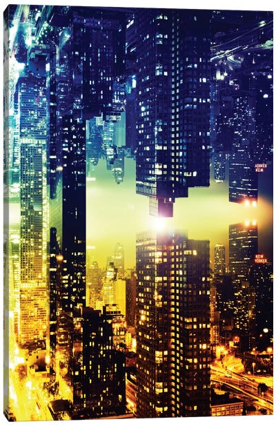 Manhattan Skyscapers Canvas Art Print - Double Exposure Photography