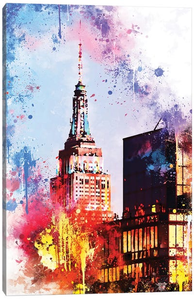 At The Top Of The Empire Canvas Art Print - NYC Watercolor