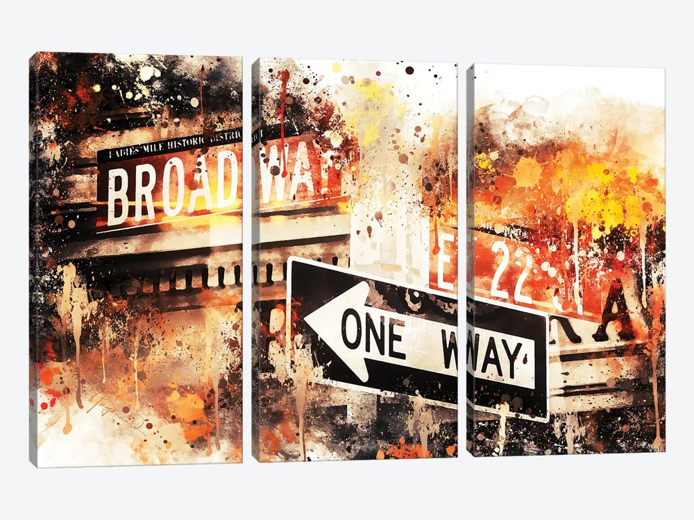 Broadway One Way by Philippe Hugonnard 3-piece Canvas Art