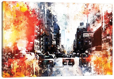 Busy Canvas Art Print - NYC Watercolor