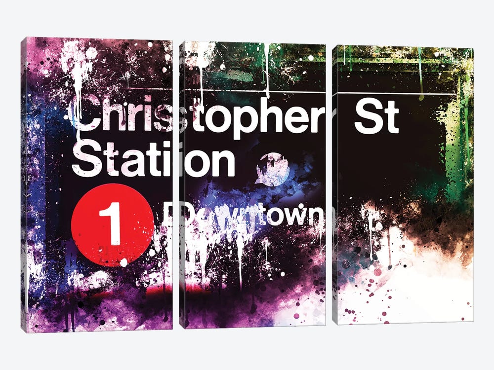 Christopher St Station by Philippe Hugonnard 3-piece Canvas Wall Art