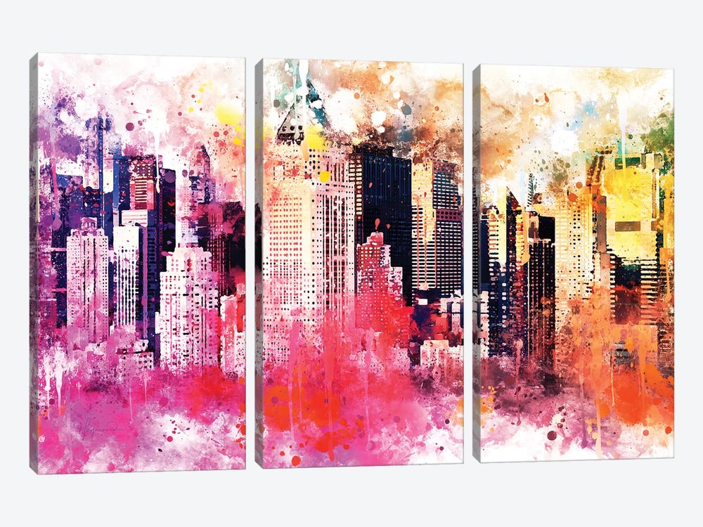 City Of Colors by Philippe Hugonnard 3-piece Canvas Art