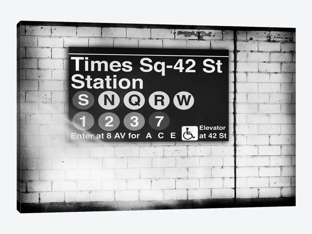 Subway Times Square - 42 Street Station - BW by Philippe Hugonnard 1-piece Art Print