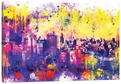 Colorful Midtown Canvas Art Print - NYC Watercolor