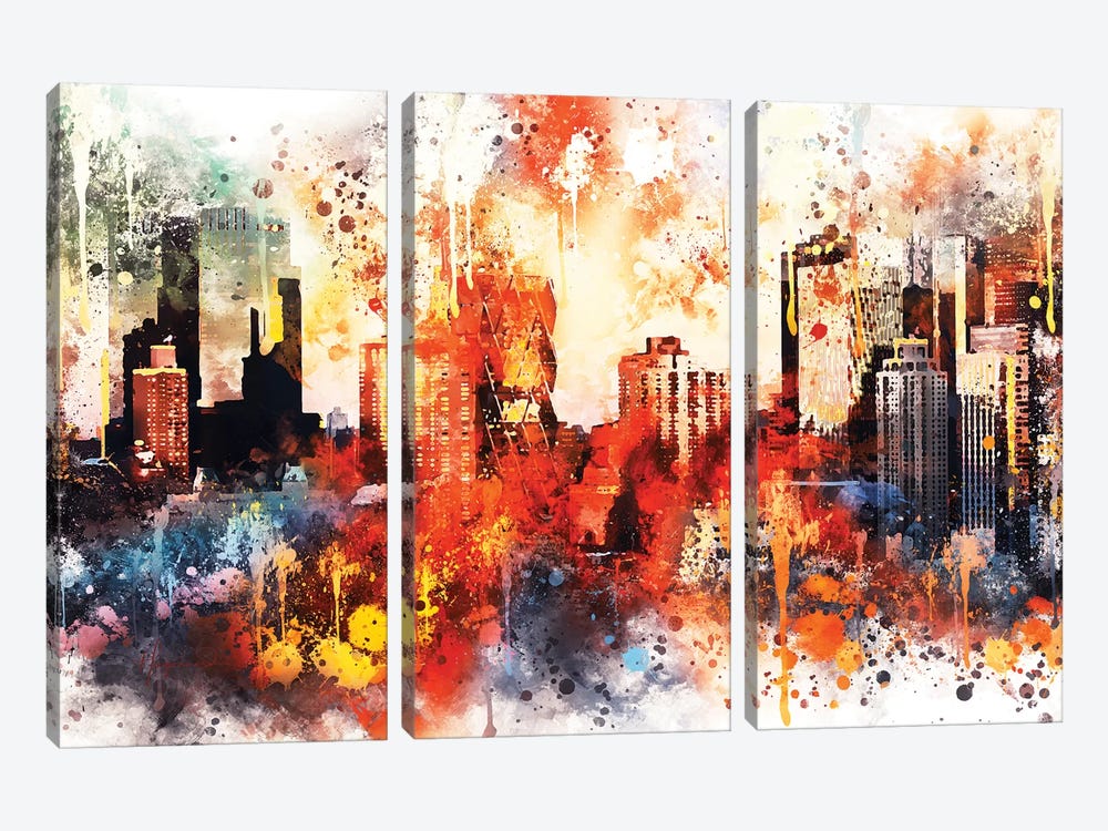 Colors Of Manhattan by Philippe Hugonnard 3-piece Canvas Art Print