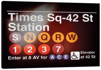 Subway Times Square - 42 Street Station Canvas Art Print - Signs
