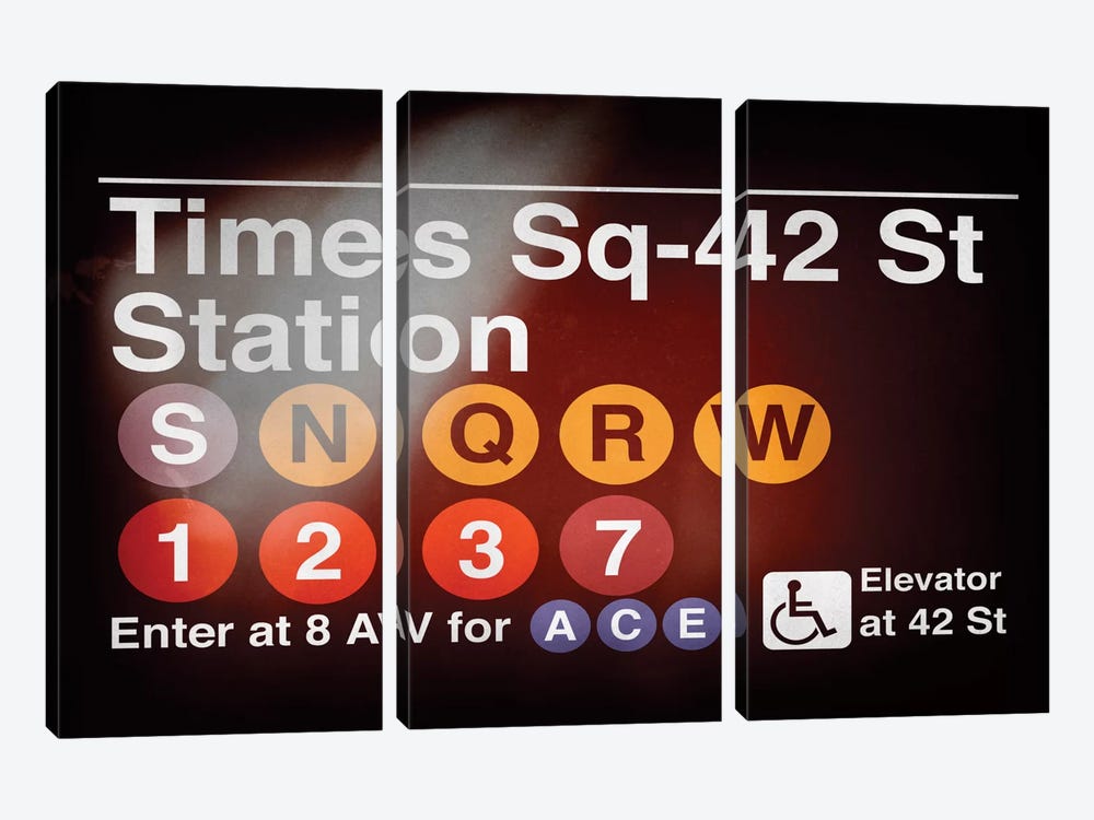 Subway Times Square - 42 Street Station by Philippe Hugonnard 3-piece Canvas Artwork