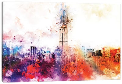 Empire Skyline Canvas Art Print - NYC Watercolor