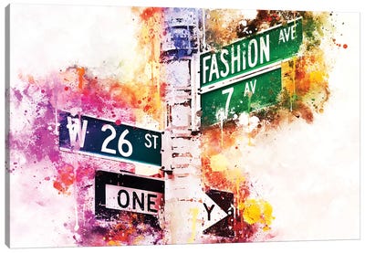 Fashion Ave Canvas Art Print - NYC Watercolor