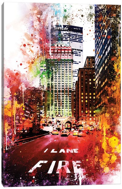 Fire Lane Canvas Art Print - NYC Watercolor