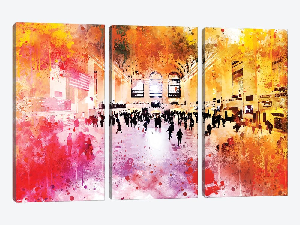 Grand Central Station by Philippe Hugonnard 3-piece Canvas Print