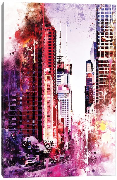 Life Is Pink Canvas Art Print - NYC Watercolor
