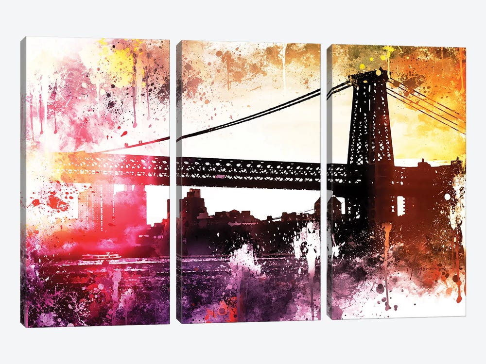 Manhattan Bridge Shadows by Philippe Hugonnard 3-piece Canvas Artwork