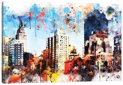 Manhattan Buildings Canvas Art Print - NYC Watercolor