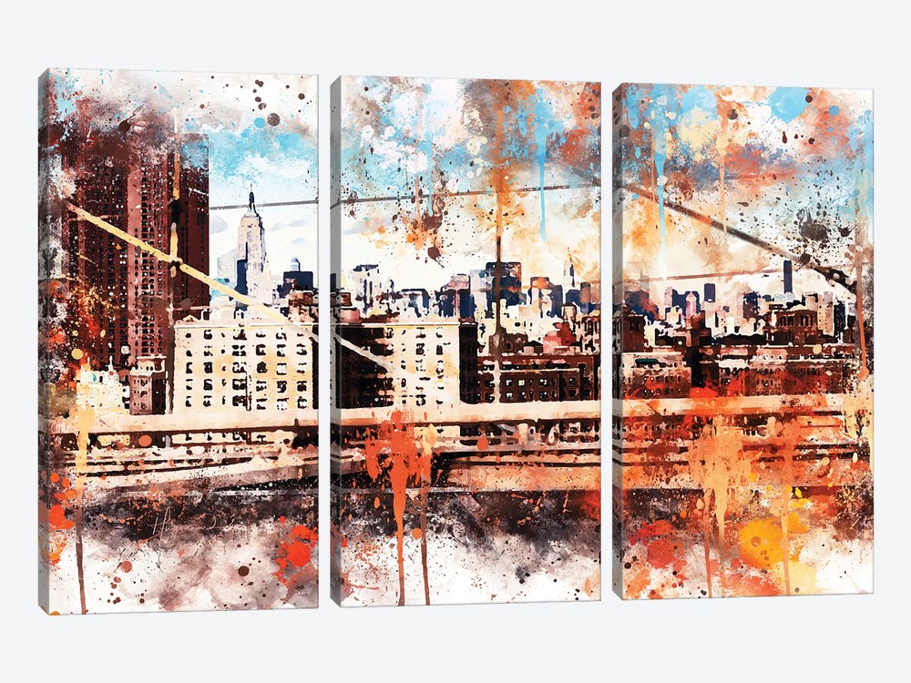 Manhattan View by Philippe Hugonnard 3-piece Canvas Art Print