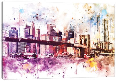 New York Dreams Canvas Art Print - NYC Watercolor