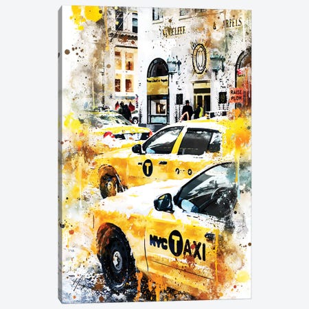 New York Taxis Canvas Print #PHD756} by Philippe Hugonnard Canvas Art Print