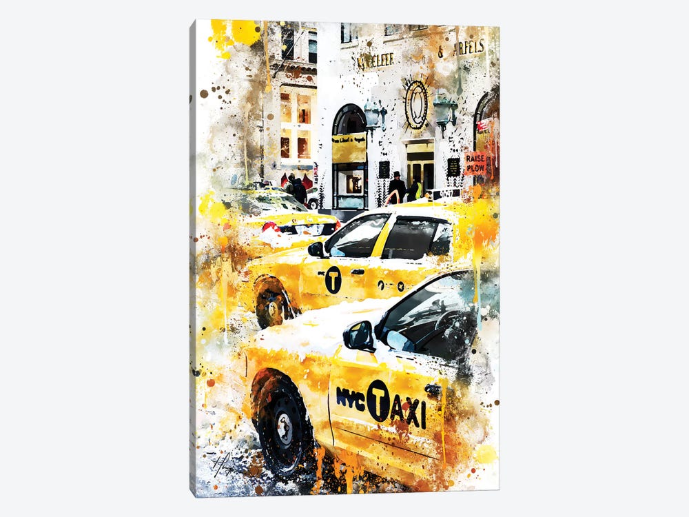 New York Taxis by Philippe Hugonnard 1-piece Canvas Artwork