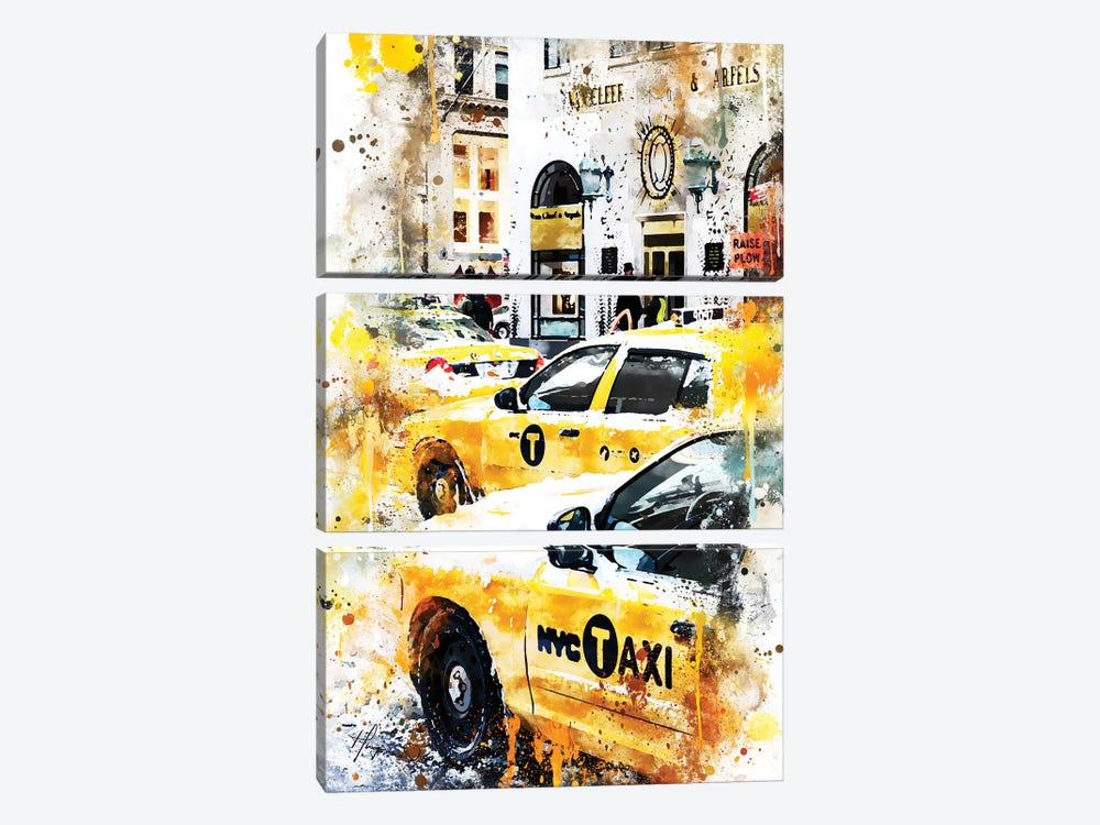 New York Taxis by Philippe Hugonnard 3-piece Canvas Artwork