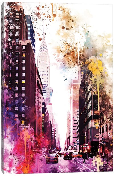 Perspective Canvas Art Print - NYC Watercolor