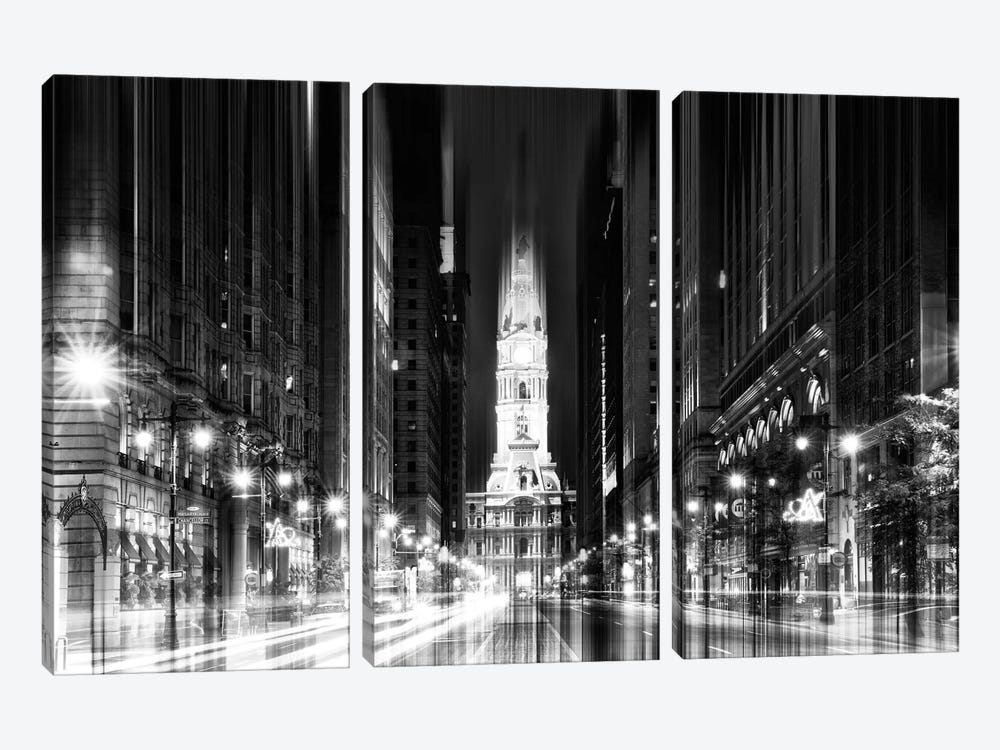 City Hall - Philadelphia by Philippe Hugonnard 3-piece Canvas Art Print