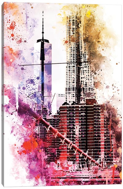 Take Height Canvas Art Print - NYC Watercolor