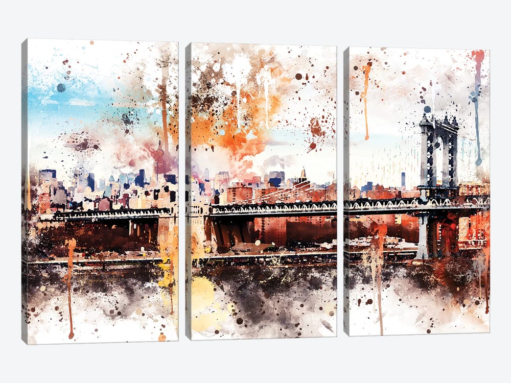 The Manhattan Bridge by Philippe Hugonnard 3-piece Art Print