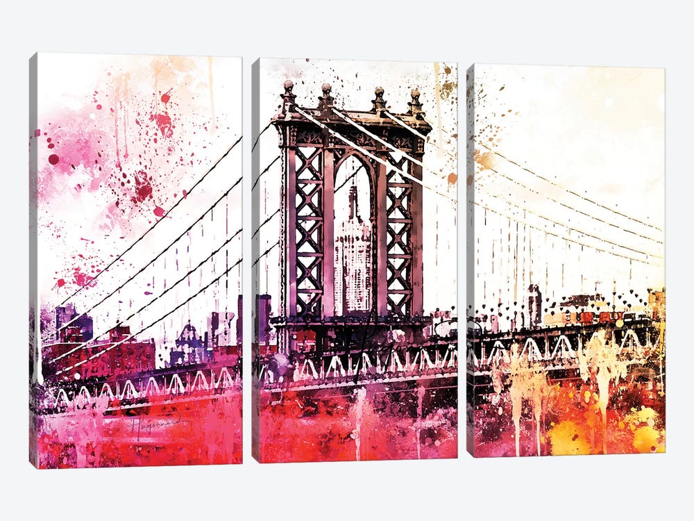 The Manhattan Bridge III by Philippe Hugonnard 3-piece Canvas Art Print
